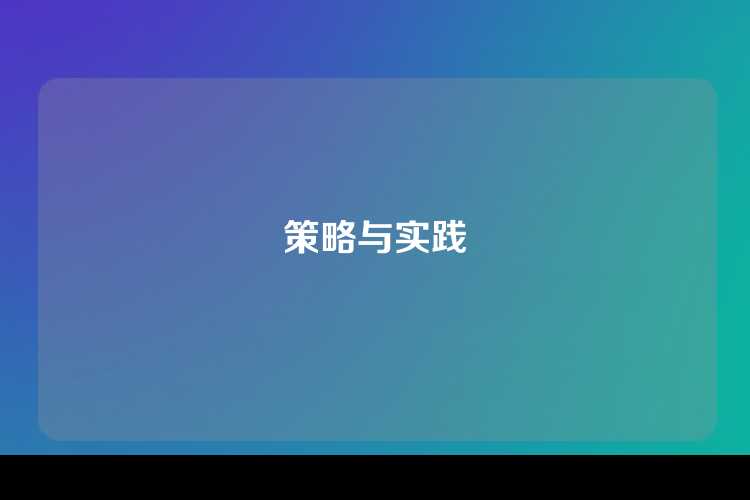 策略与实践