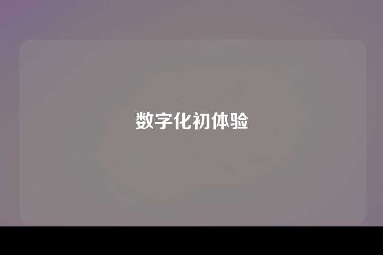 数字化初体验