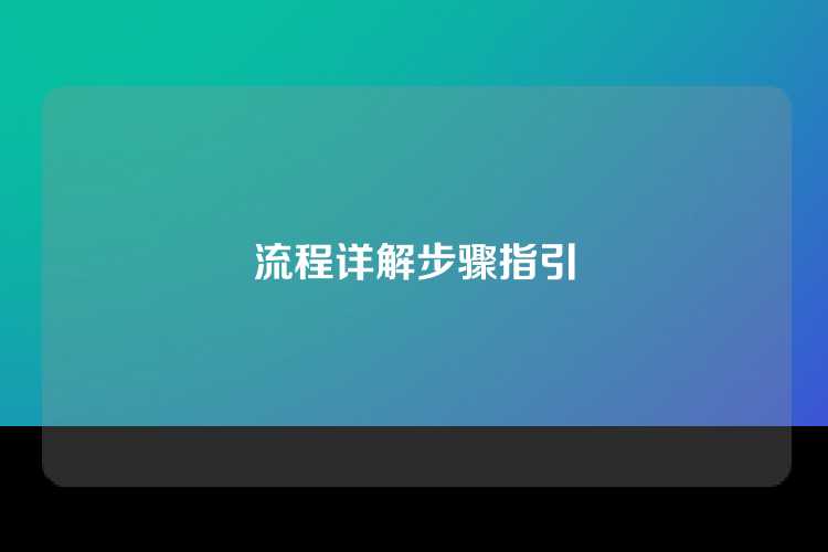 流程详解步骤指引