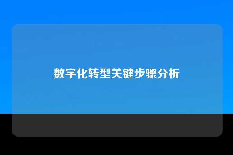 数字化转型关键步骤分析