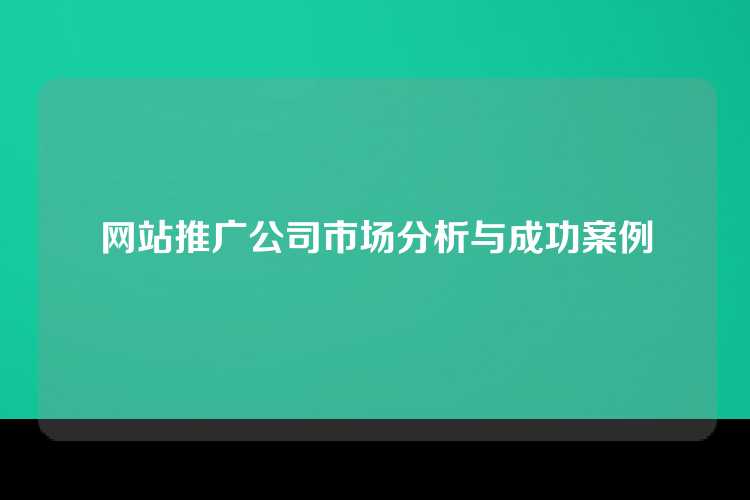网站推广公司市场分析与成功案例