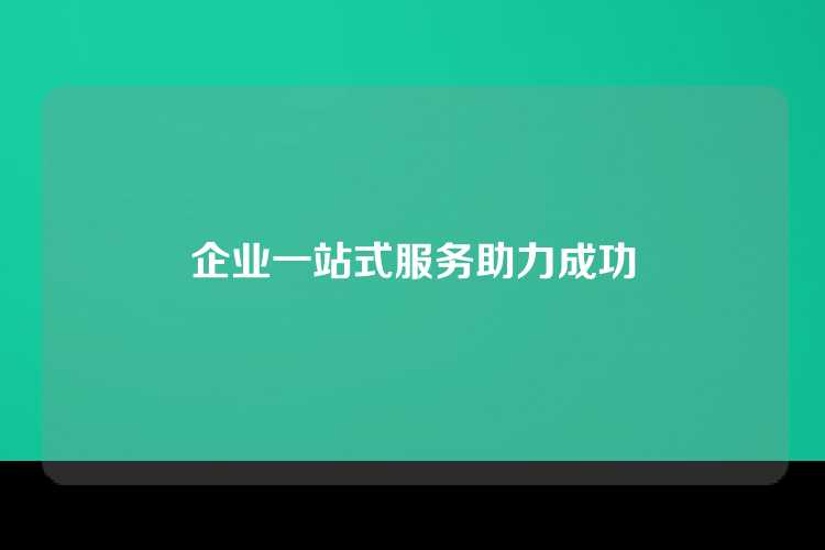 企业一站式服务助力成功