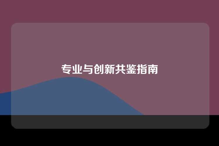 专业与创新共鉴指南