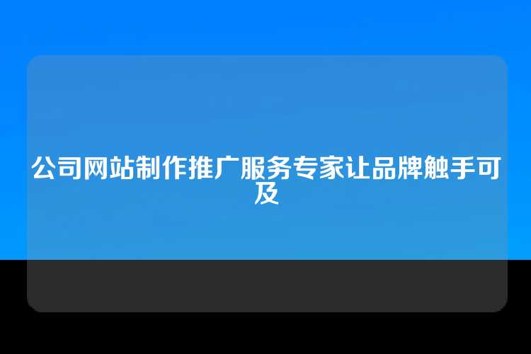 公司网站制作推广服务专家让品牌触手可及