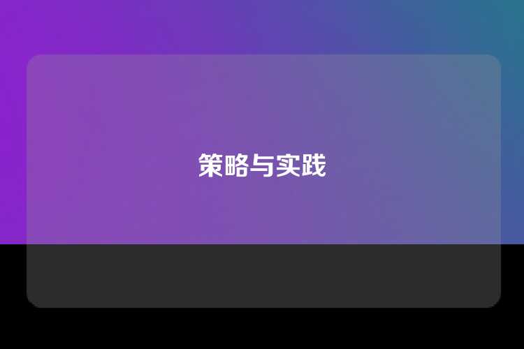 策略与实践