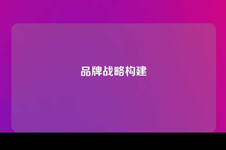 品牌战略构建