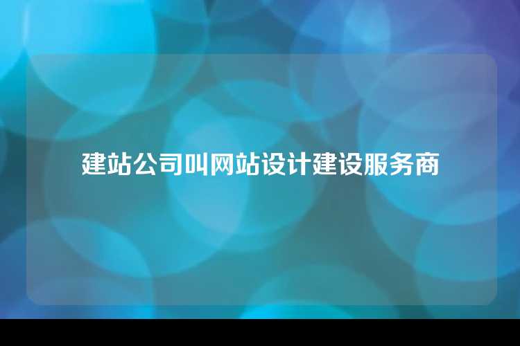 建站公司叫网站设计建设服务商