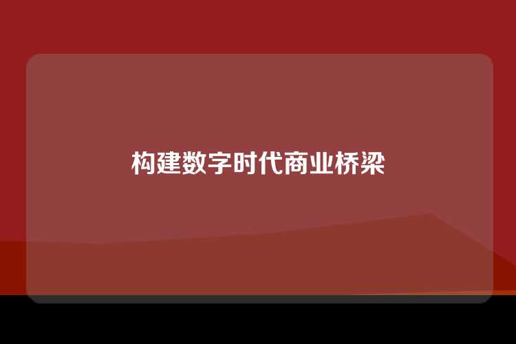 构建数字时代商业桥梁
