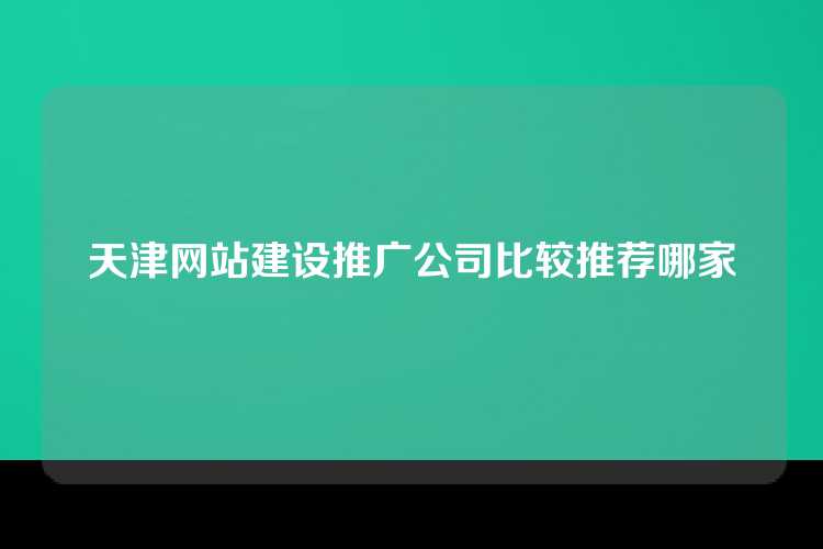 天津网站建设推广公司比较推荐哪家