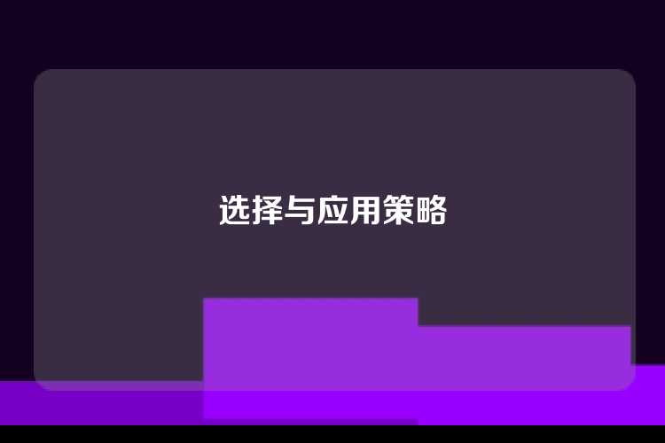 选择与应用策略