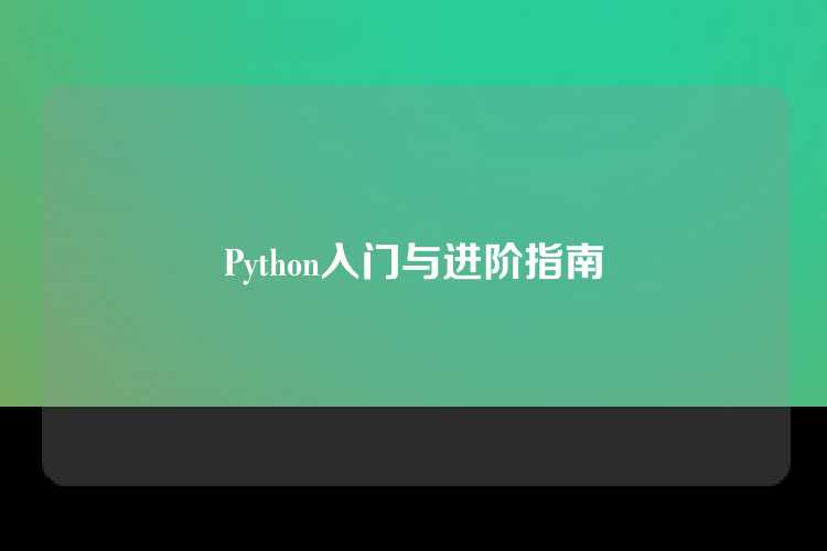Python入门与进阶指南
