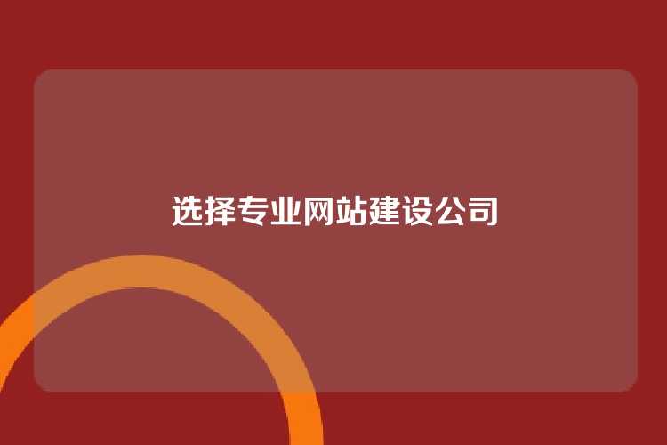选择专业网站建设公司