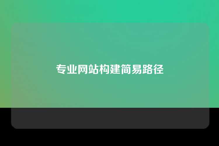 专业网站构建简易路径