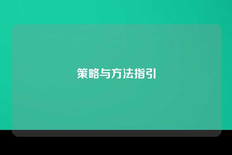 策略与方法指引