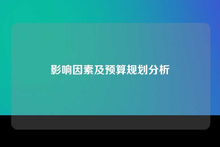 影响因素及预算规划分析