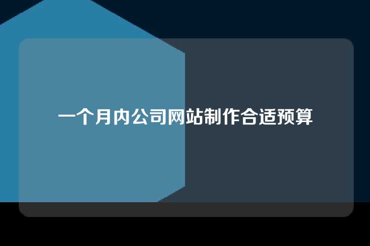 一个月内公司网站制作合适预算
