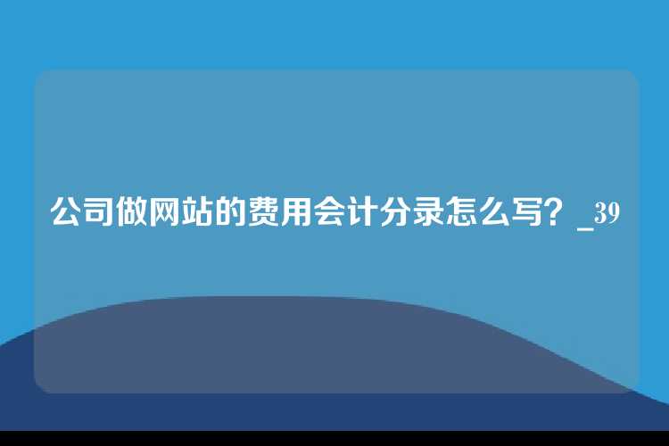 公司做网站的费用会计分录怎么写？_39