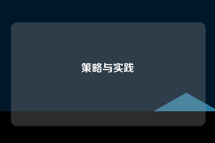 策略与实践