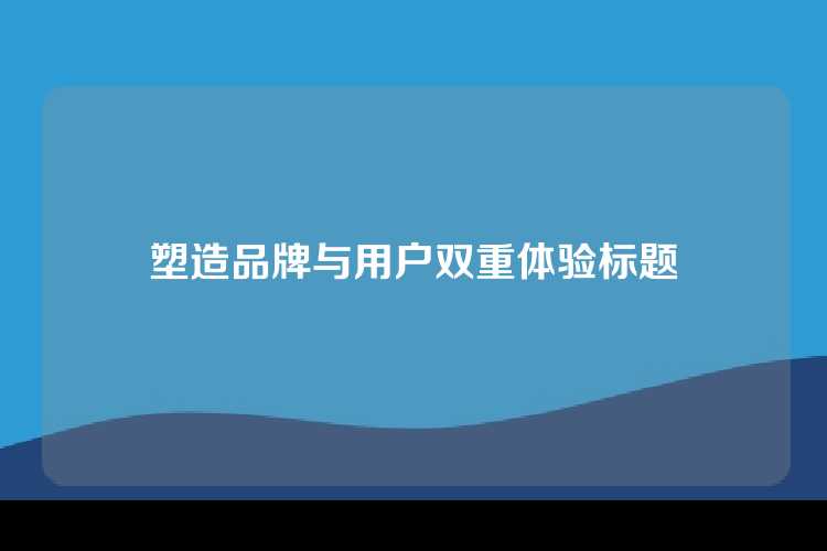 塑造品牌与用户双重体验标题