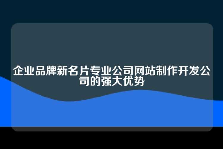 企业品牌新名片专业公司网站制作开发公司的强大优势