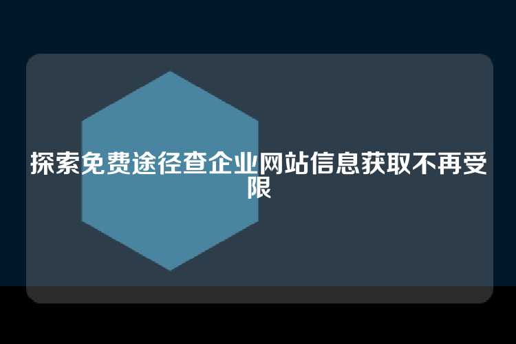 探索免费途径查企业网站信息获取不再受限