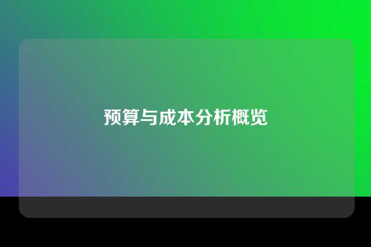 预算与成本分析概览