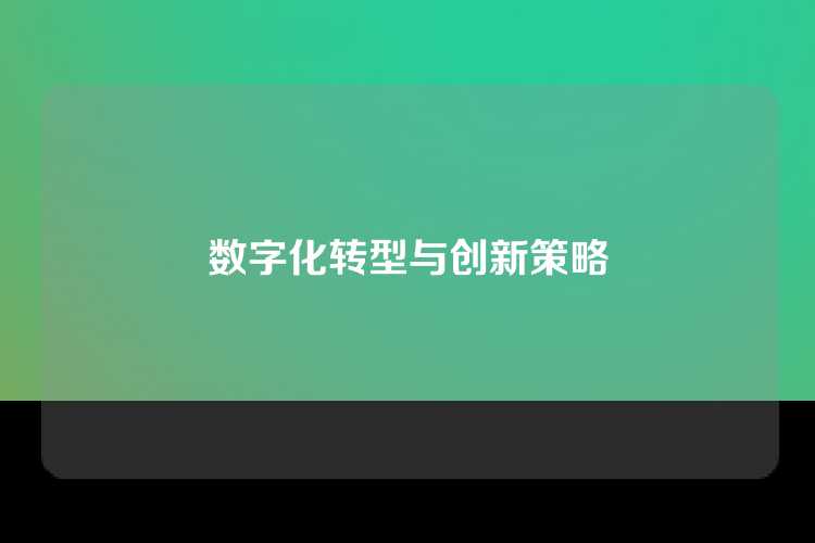 数字化转型与创新策略