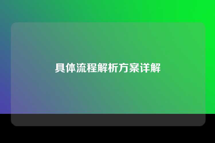 具体流程解析方案详解