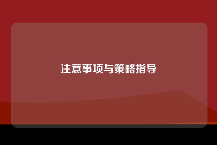 注意事项与策略指导