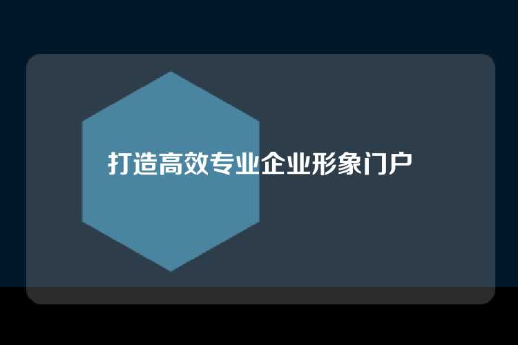 打造高效专业企业形象门户