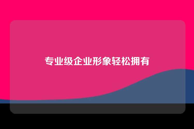 专业级企业形象轻松拥有