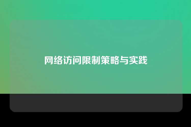 网络访问限制策略与实践