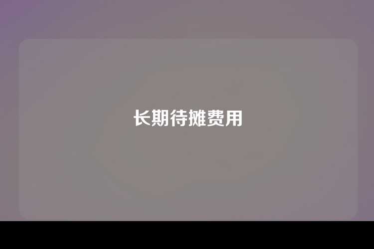 长期待摊费用