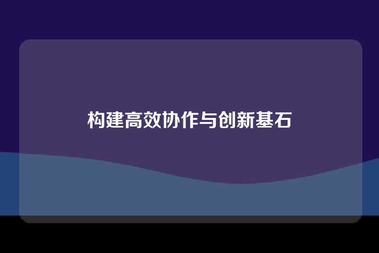 构建高效协作与创新基石