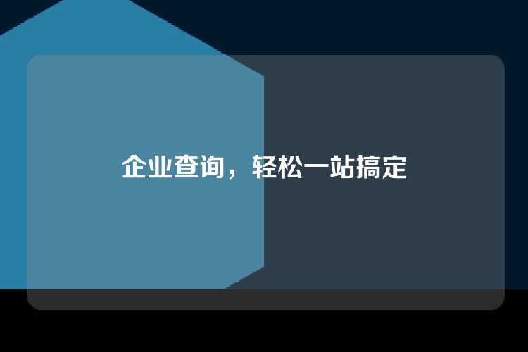 企业查询，轻松一站搞定