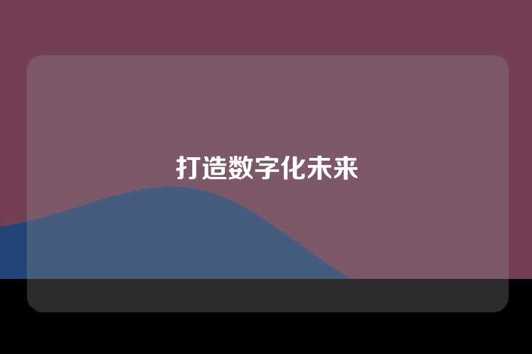 打造数字化未来