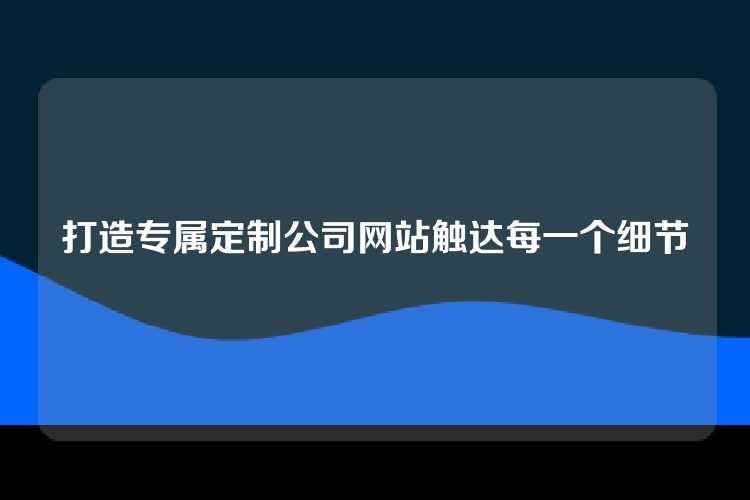 打造专属定制公司网站触达每一个细节