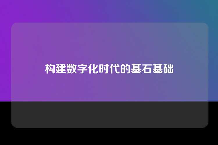 构建数字化时代的基石基础