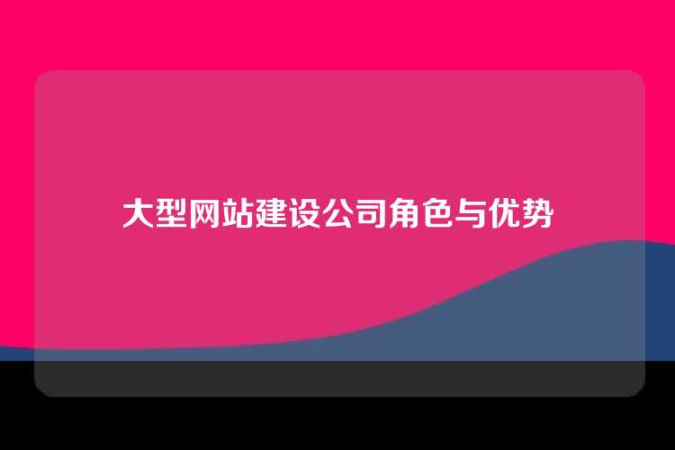 大型网站建设公司角色与优势