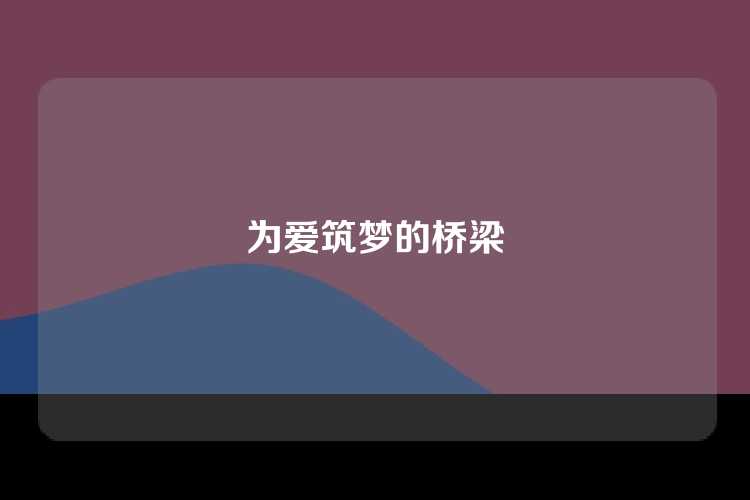 为爱筑梦的桥梁