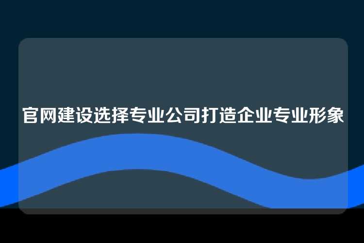 官网建设选择专业公司打造企业专业形象