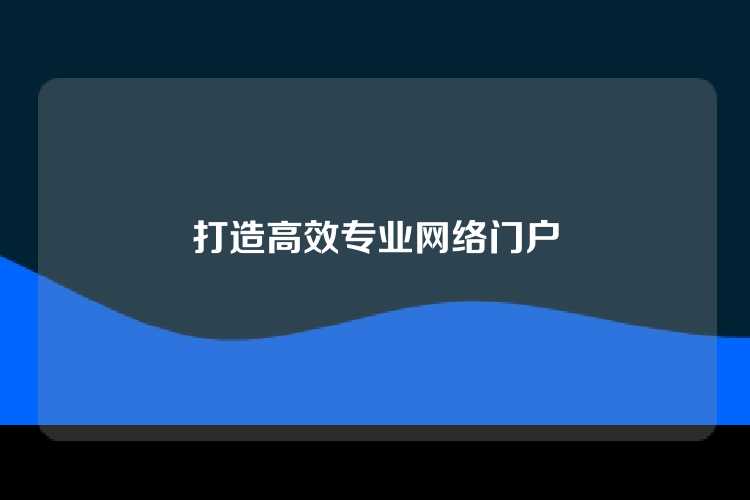 打造高效专业网络门户