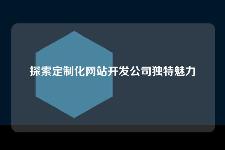 探索定制化网站开发公司独特魅力