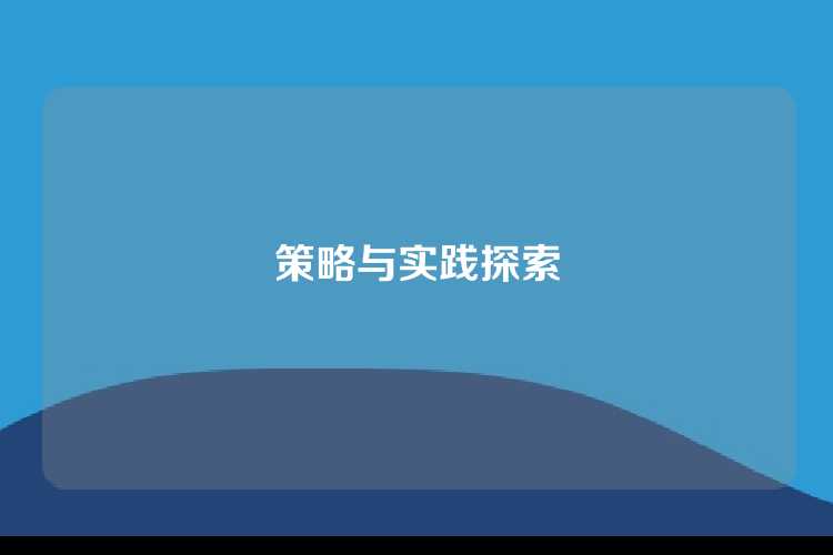 策略与实践探索