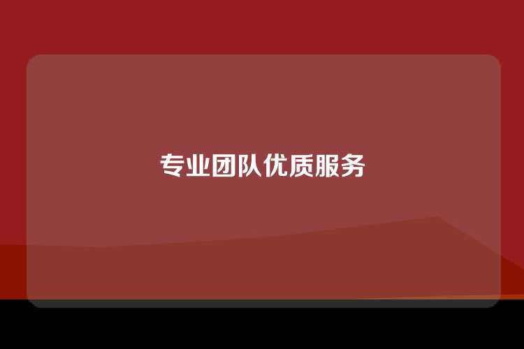 专业团队优质服务