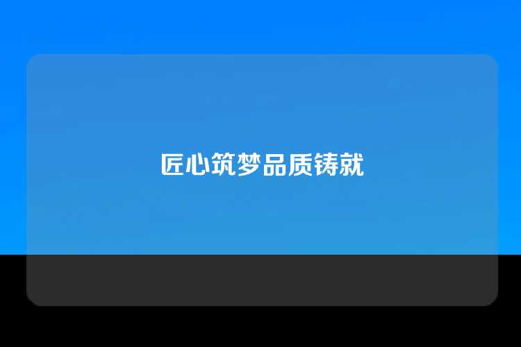 匠心独运，品质铸就梦想。