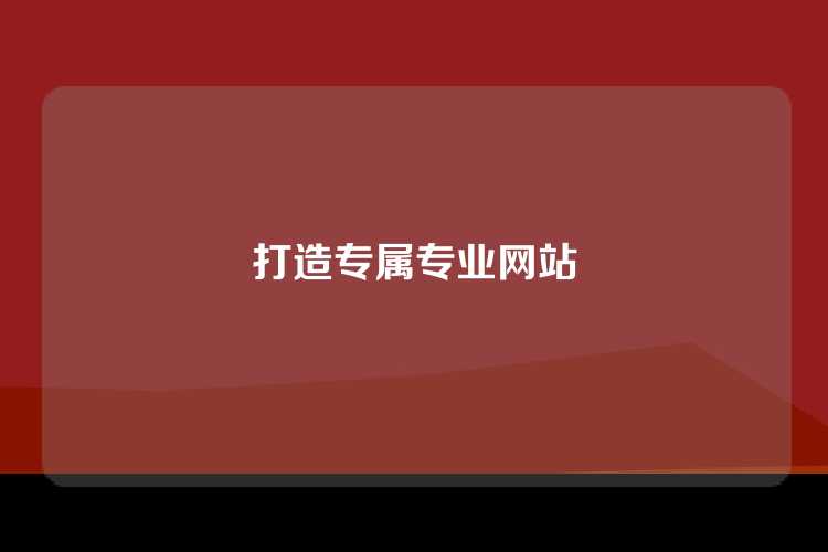 打造专属专业网站