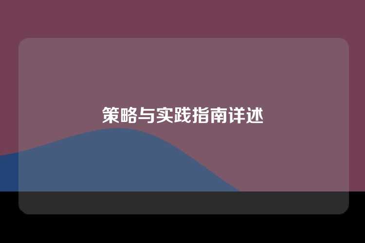 策略与实践指南详述