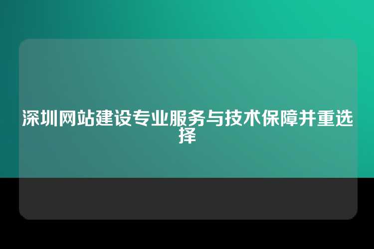 深圳网站建设专业服务与技术保障并重选择