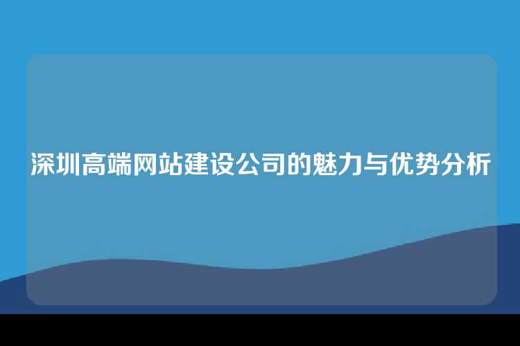 深圳高端网站建设公司的魅力与优势分析